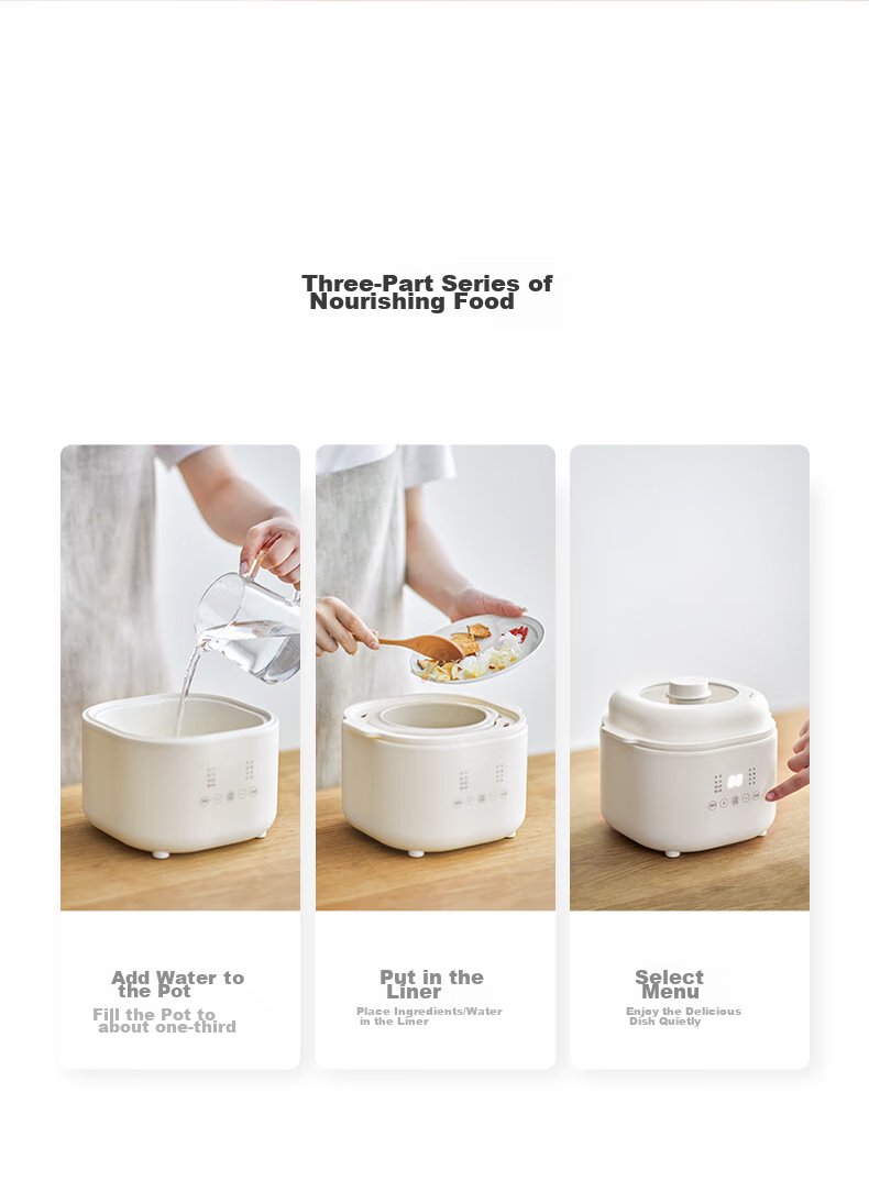 Olayks Instant Electric Stew Pot, Electric Stew Cup, Double Boiler, Soup Pot, Bird's Nest Stew Pot, Steamer Pot, Baby Food Cooker for Porridge, 1L with Steamer Basket 31