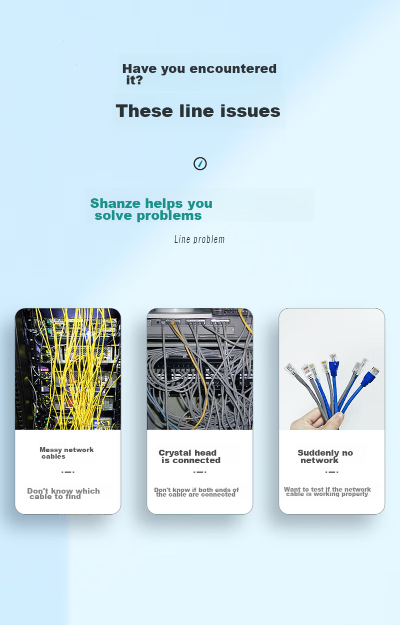 SAMZHE Network Cable Tester, Multifunctional Telephone And Network Line Tester, Cable Tracer, Detector, Wire Finder, Continuity Tester, Anti-Interference, 60V Voltage-Resistant Cable Testing Kit CS-30 1