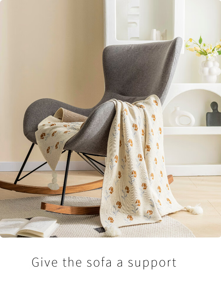 Fanyejia Floral And Bird Pattern Knitted Blanket, Luxury Throw, Sofa Cover, Living Room Leisure Nap Blanket, Bed End Rug, Office Air Conditioning Blanket 3