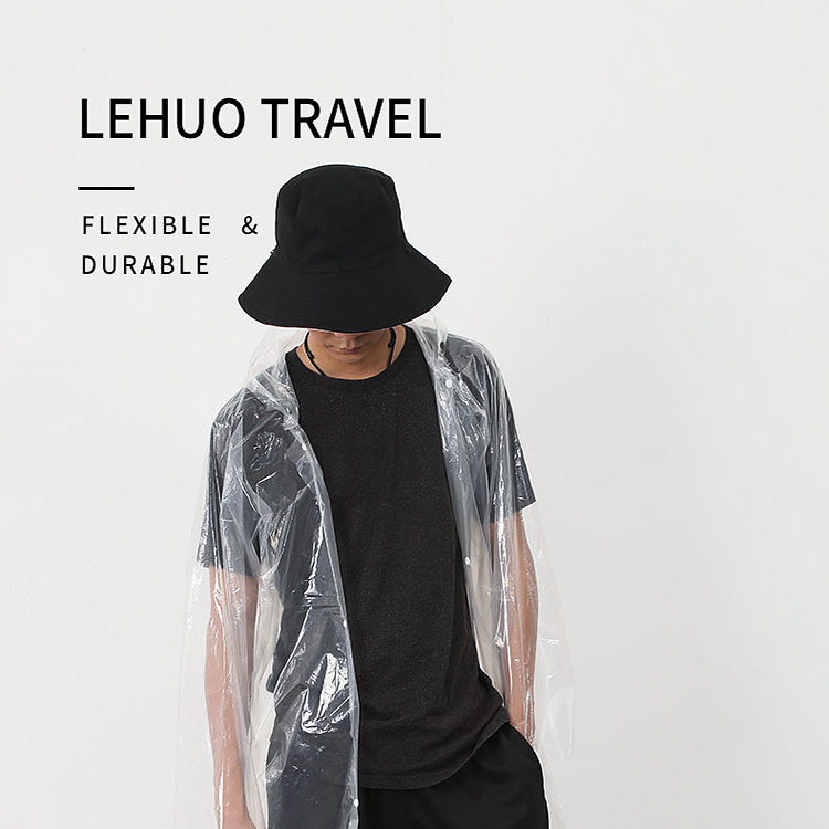 Lehuolvxing Disposable Raincoat, Thickened Adult Hiking Outdoor Concert All-In Full-Body Heavy Rain Protection Poncho, Long Style with Large Brim 1