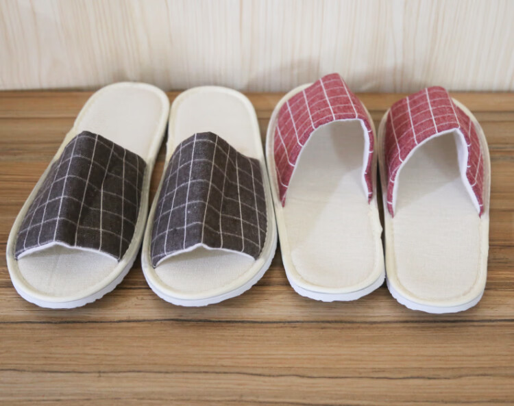 Banzheni Disposable Slippers for Guests, Floor Slippers, Unisex Travel Business Hotel Beauty Salon Non-Slip Linen Cotton Slippers, Mixed Colors, 6 Pairs 20