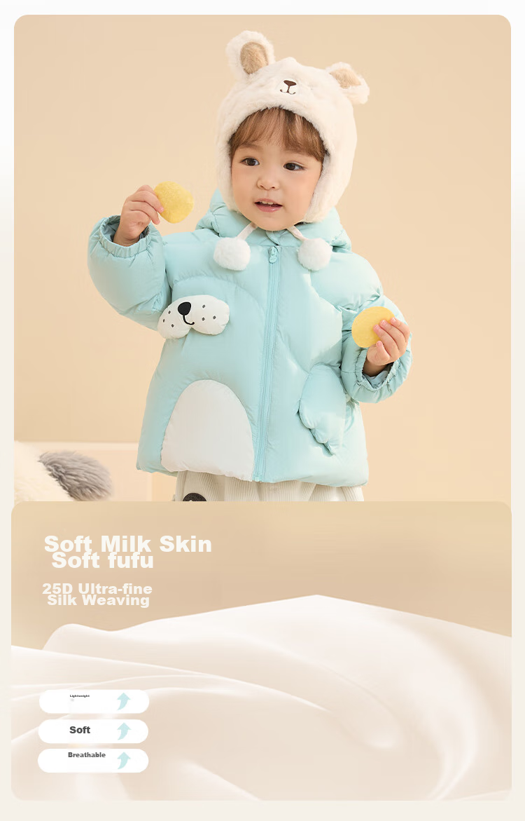 BALABALA Kids Down Jacket Boys Girls Winter 2025 New Thickened Puff Down Coat Baby Warm Clothes 6