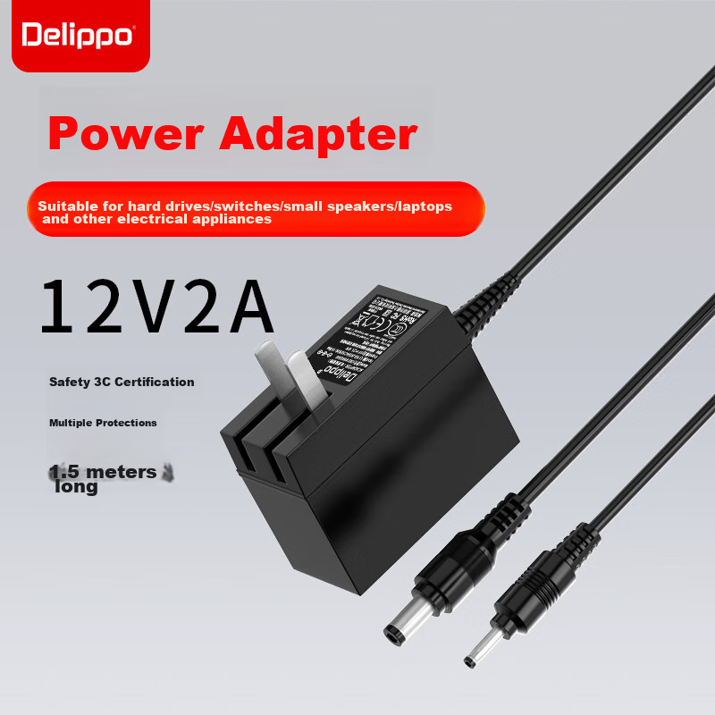 Delippo Power Adapter, 12V2A, Suitable for Panzhi MaxBook P1 Laptop, Intel N3450, Zhongbai 3S, Aier You Q15A Q14S Computer Charger, DC3.5MM