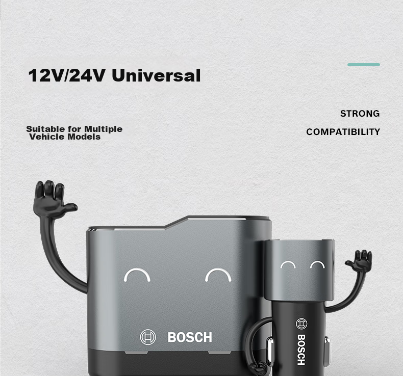 BOSCH PS500 Car Charger Cigarette Lighter Power Supply Dual/Three Multi-Functional USB Fast Charging 12/24V 15