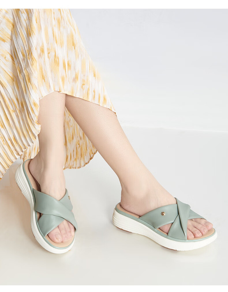 PT'SON Sheepskin Soft Sole Slippers for Women, Beach Sandals, Summer Thick-Soled Sandals, Versatile Outdoor Wear, Beige, Size 37 12