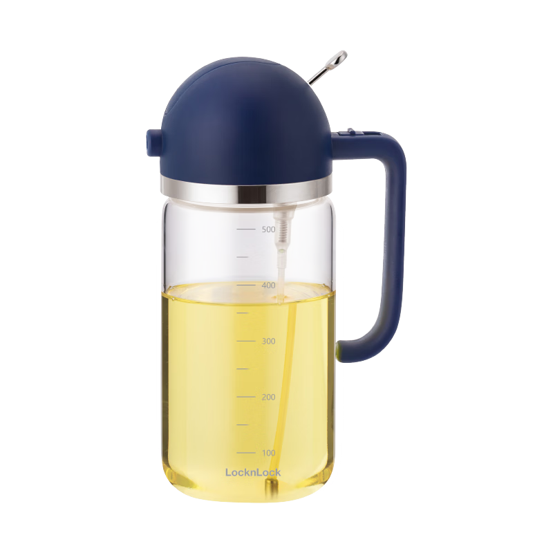 LOCK&LOCK (LOCK&LOCK) Large Capacity Glass Oil Sprayer Bottle, Soy Sauce Spray Bottle, 500ml, Blue