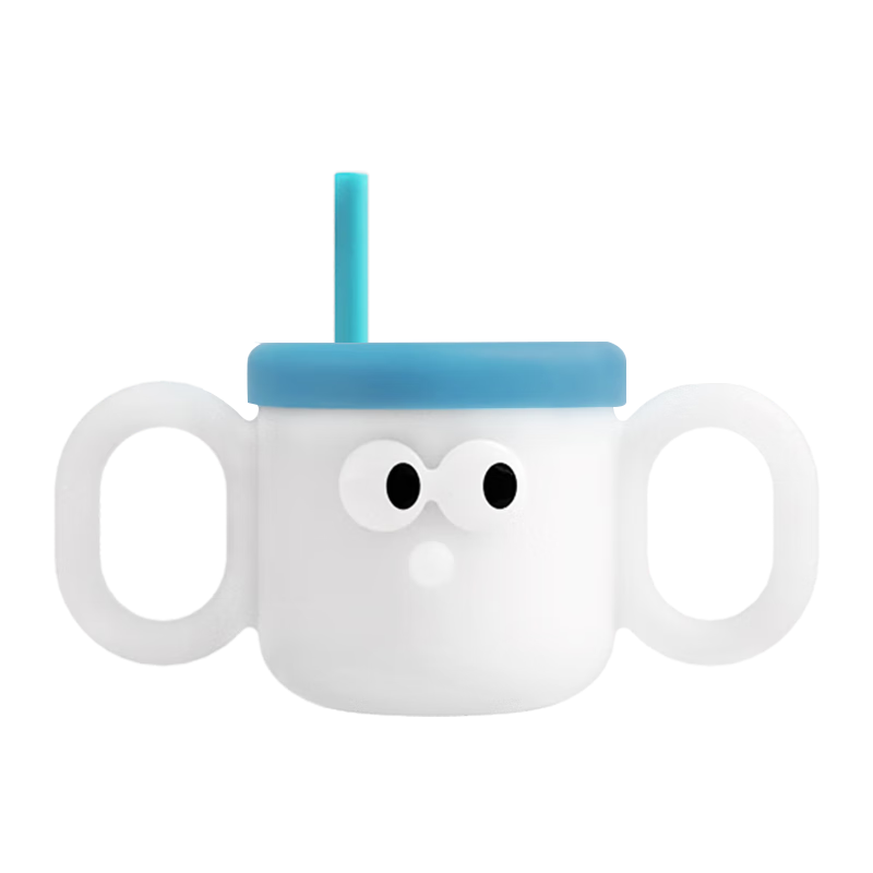 Octoto Children's Milk Cup with Straw, Baby Water Bottle, 316L Stainless Steel Double-Layer Open Cup, Infant Rice Porridge Cup