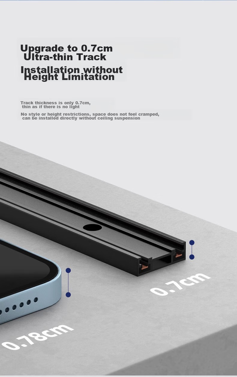 JIAOJIAOZHE Ultra-Thin Surface-Mounted Magnetic Track Light, Linear Light for Living Room Home Use, No Ceiling Mounting Required, Main Light Not Needed, 1 Meter Track 2