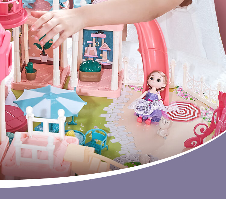 YaSiNi Doll Villa, Children's Toy, Girl's Transformable Castle, Dress-Up Dolls, Pretend Play, DIY Birthday Gift 14