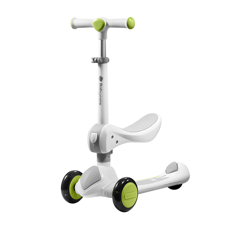 Babycare Children's Scooter for Ages 2-6, Two-In Foldable Kids' Bike with Gravity Steering, Baby Seat, Birthday Gift - Xindebai