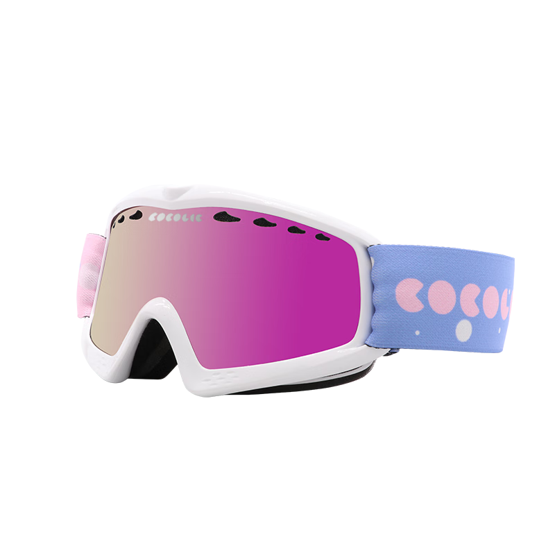 COCOLIC Kids Double-Layer Cylindrical Ski Goggles Anti-Fog Impact-Resistant Snowboarding Eyewear for Ages 2-6 CCL03B-C3203