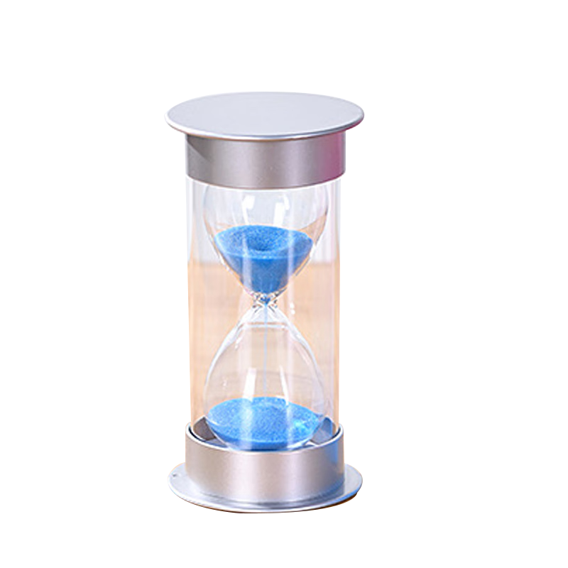 Jidukongjian Silver Lid Sandglass Set, 15-Minute Children's Study Timer, Birthday Gift, Shatterproof Ornament