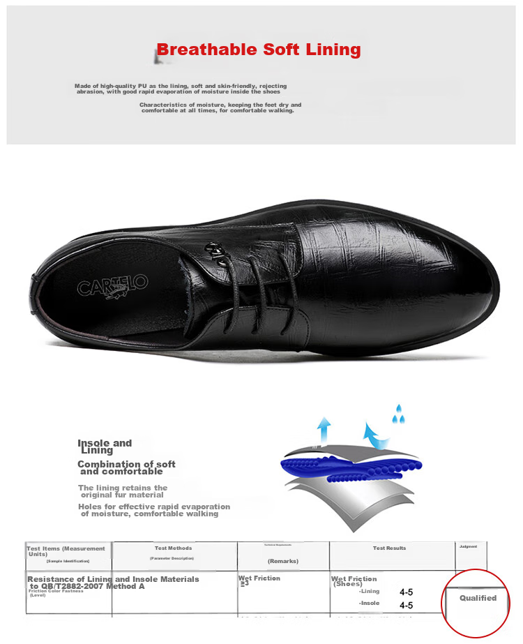 CARTELO British Men's Leather Shoes, Business Breathable Cowhide Formal Shoes, Office Low-Top Leather Shoes for Men 9274, Black, Size 38 9