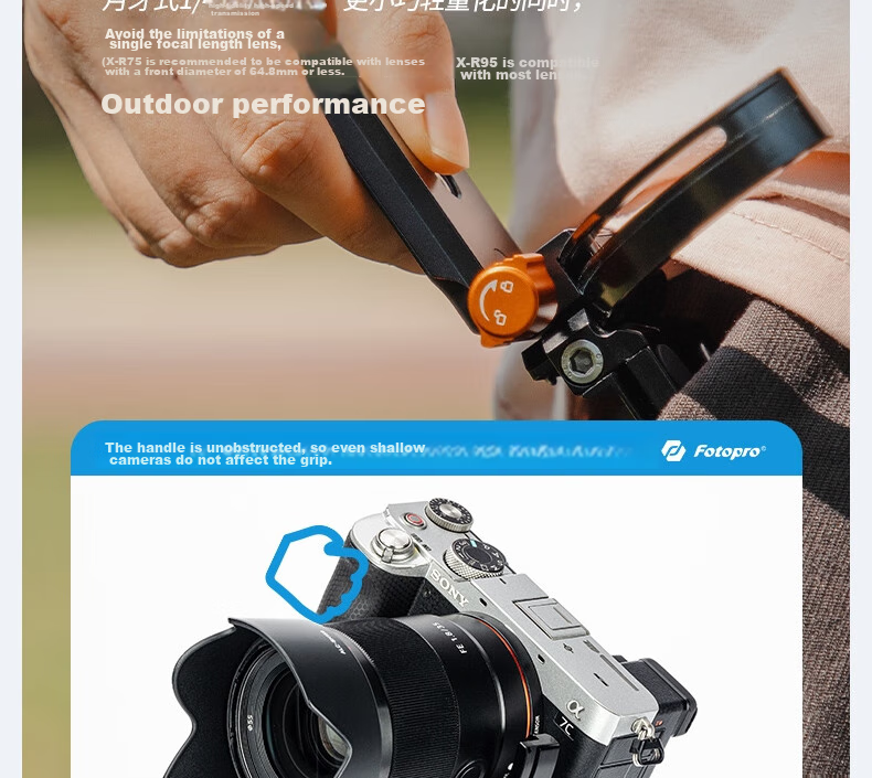 Fotopro X-R95 Universal Swivel Hot Shoe 3/8 to 1/4 Adapter for Digital Camera Horizontal And Vertical Shooting Quick Switch Lens Ring 18