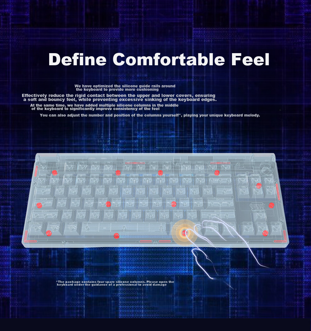 CHERRY MX8.3 Customizable Tri-Mode Mechanical Keyboard for Gaming, E-Sports, 8K Backlight, Hot-Swappable, RGB, Compatible with VALORANT, Triangle, Aluminum, And Tuhu, Compatible with Windows/Mac 8