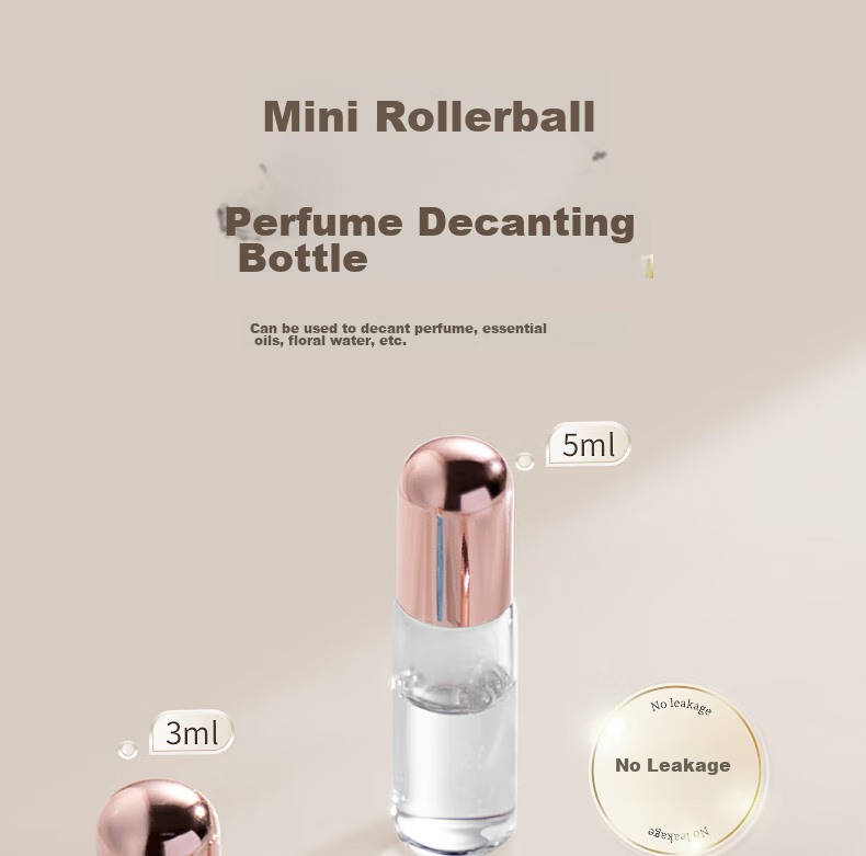 Chense Perfume Dispenser Bottles (3ml*3), Mini Rollerball Portable Sample Empty Bottles, Glass Essential Oil 1