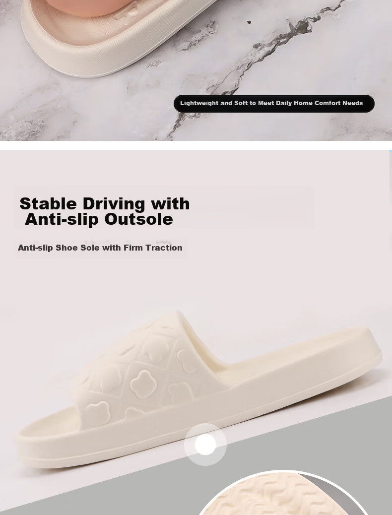 IQGD Slippers Sandals for Women, Floor Slippers with Soft Soles, Non-Slip Bathroom Slippers for Couples, Home Use 2456 Black Size 38-39 9