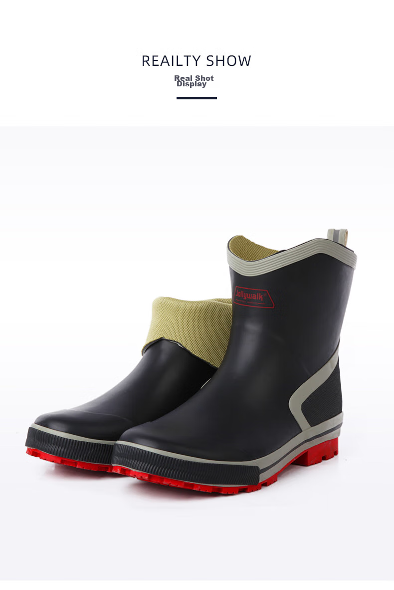 Jolly Walk Men's Water Shoes, Low-Top Rain Boots, Car Washing Fishing Rain Boots, Waterproof Overshoes, Rubber Shoes JW320 Dark Blue 40 12