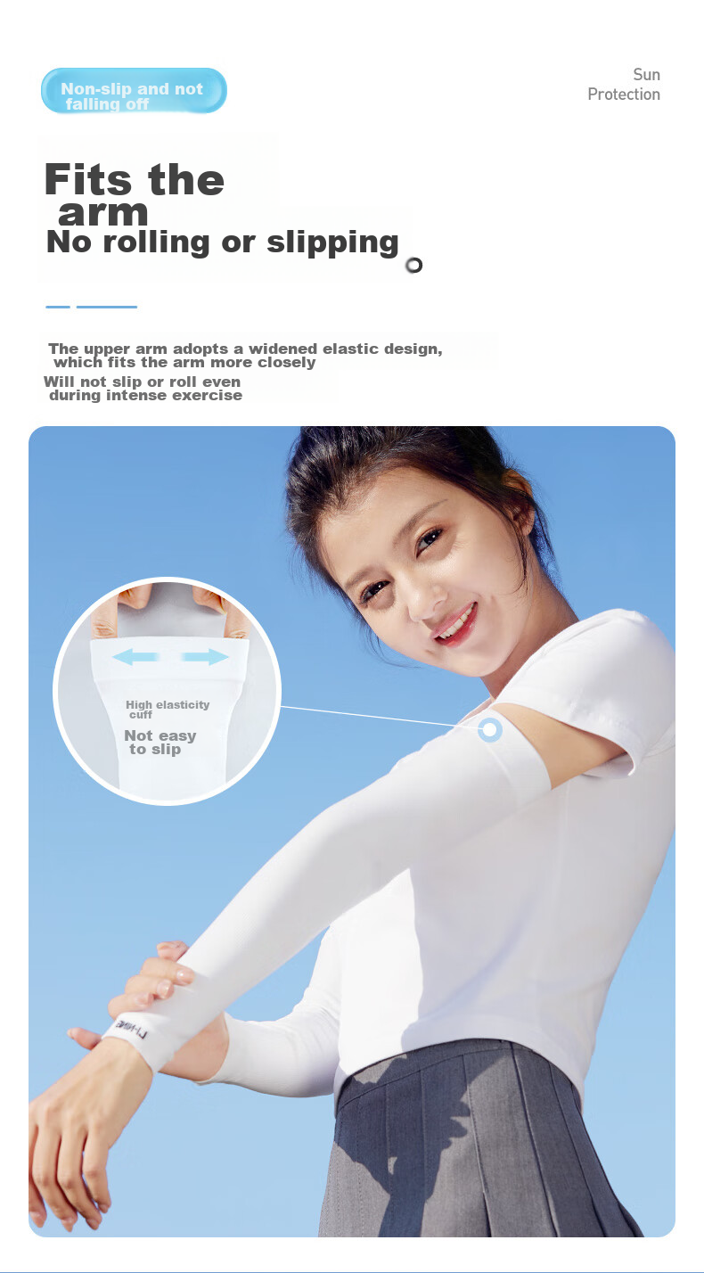 Li-Ning Ice Silk Sun Protection Arm Sleeves for Men And Women, UV-Resistant Cooling Arm Covers, Cycling Arm Guards 10