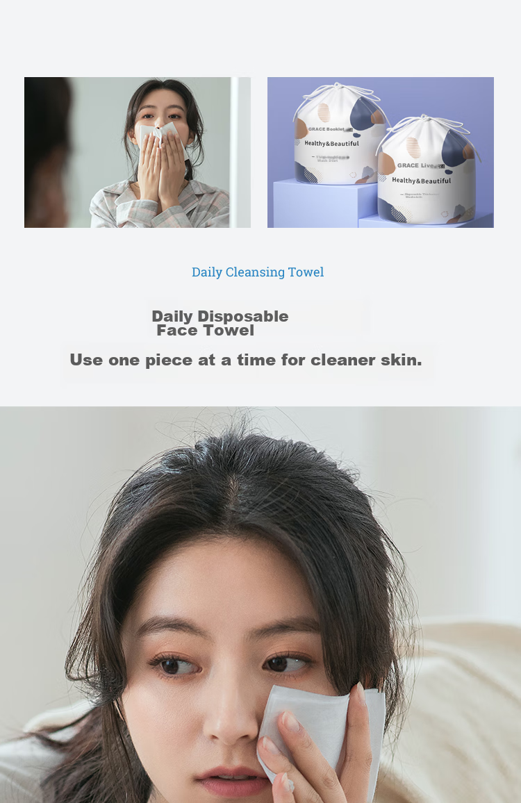 Grace Disposable Face Towels, Thick Pearl Texture Soft Towels, Beauty Cleansing Wipes, Face Cleaning Roll Towels, 3 Rolls 11