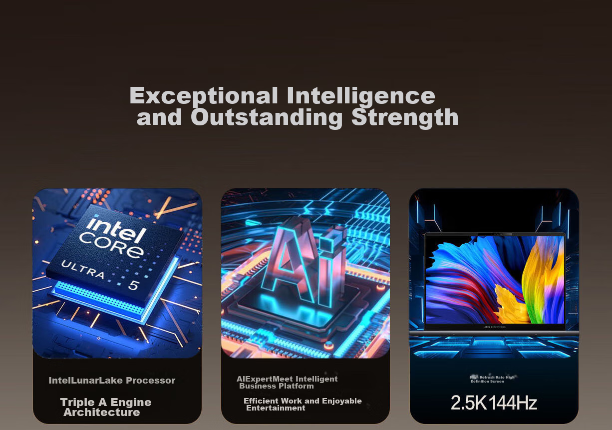 ASUS Poxiao 6Pro 14-Inch AI Lightweight Business Laptop (2nd Gen Core Ultra5, 32GB RAM, 1TB Storage, 2.5K Display, 144Hz Refresh Rate) 2