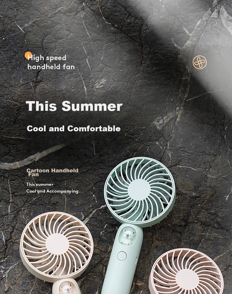 Kelleia Handheld Mini Fan, USB Fan, Portable Electric Fan, for Students, Office, Dormitory, Long Battery Life, Outdoor Travel, QL-F1, Mint Gree 2