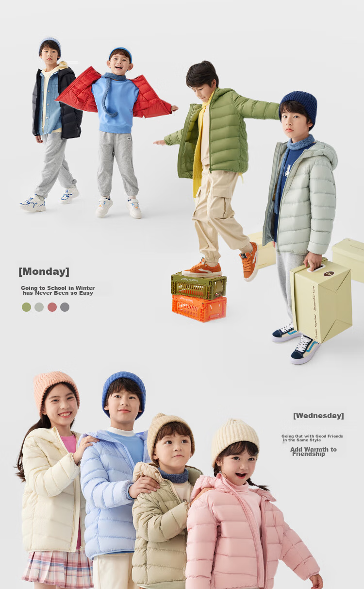 BALABALA Children's down Jacket Winter Coat for Boys And Girls, Baby Short Lightweight Outerwear, Parent-Child Matching Outfit, Fashionable 3