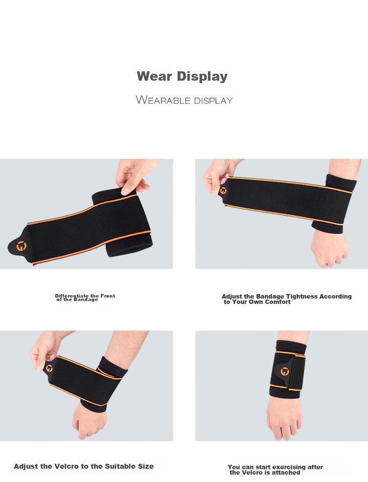 GINGPAI SPORT Compression Wrist Support Brace for Sprains, Women's Tendon Sheath Wristband, Sports Volleyball Badminton Protective Sleeve, Pain Relief And Warmth Bandage, Black, One Pair 5