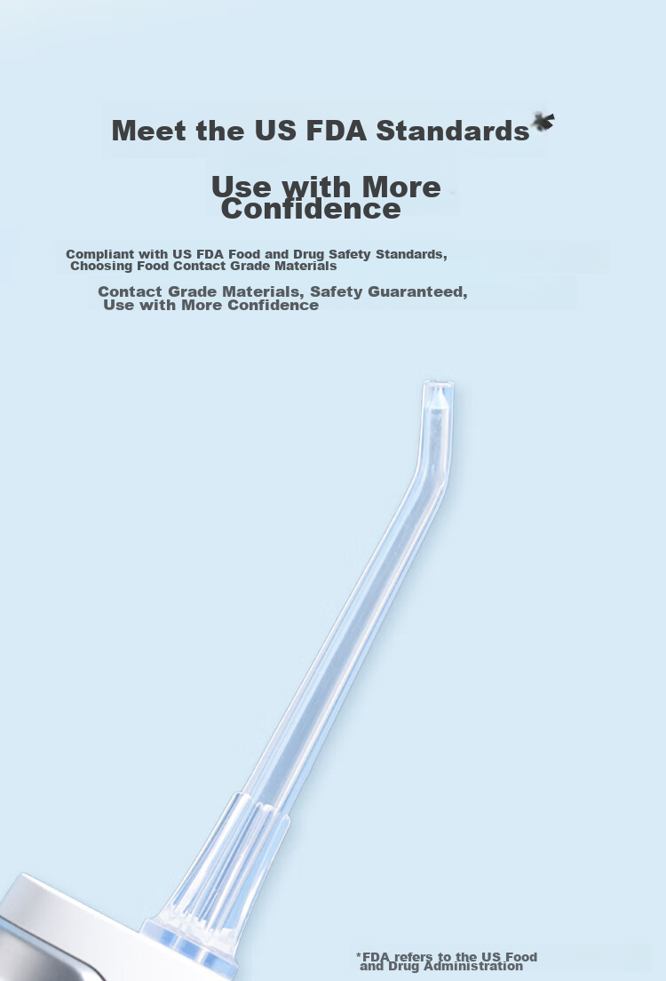 JD Original [Mid-Autumn Festival Gift] Portable Water Flosser with 6 Nozzles, 300ml Large Water Tank, Ultrasonic Dental Irrigator, Oral Irrigation Device for Orthodontics And Gum Care, Adult Use 9