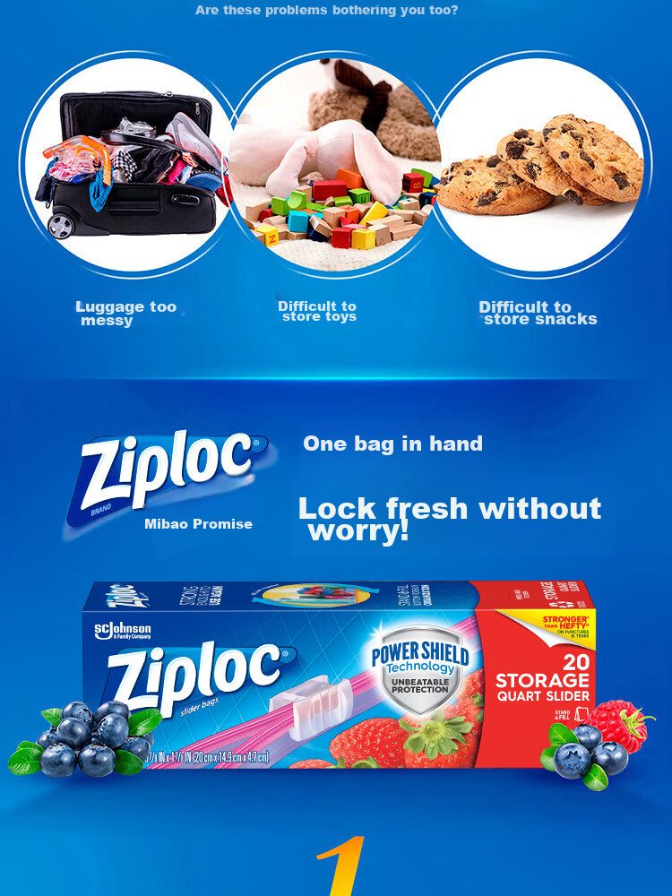 Ziploc Reusable Food Storage Bags, Medium Size, 20 Count, Food Grade Storage Bags 4