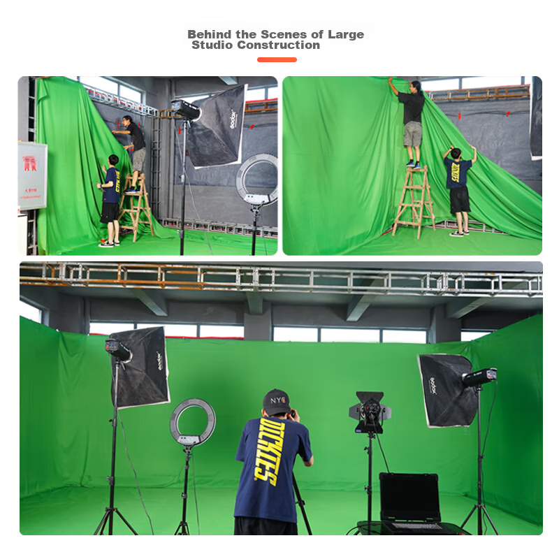 AMBITFUL Live Streaming Green Screen Chroma Key Cloth, Photography Backdrop, ID Photo Shooting, Solid Color Background Stand, Thickened Green Cloth, 2*3m Gray Model