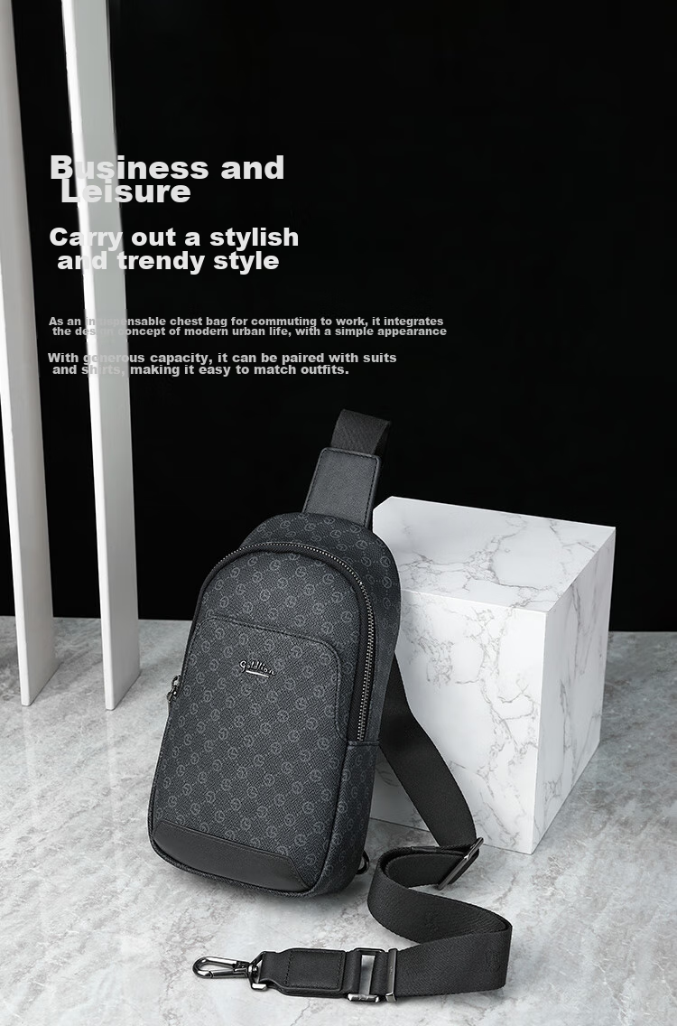 Goldlion Shoulder Crossbody Bag, Chest Pack, Casual Vertical Style, Large Capacity Men's Bag, Birthday Gift 2