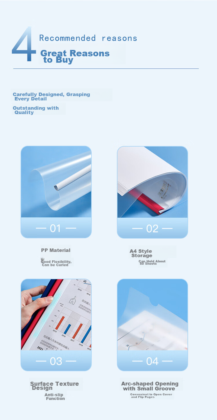 COMIX Pack of 10, Heavy-Duty Thick Lever Arch Files/folders/reports/stacking Files A4, White, Office Stationery Q310 2