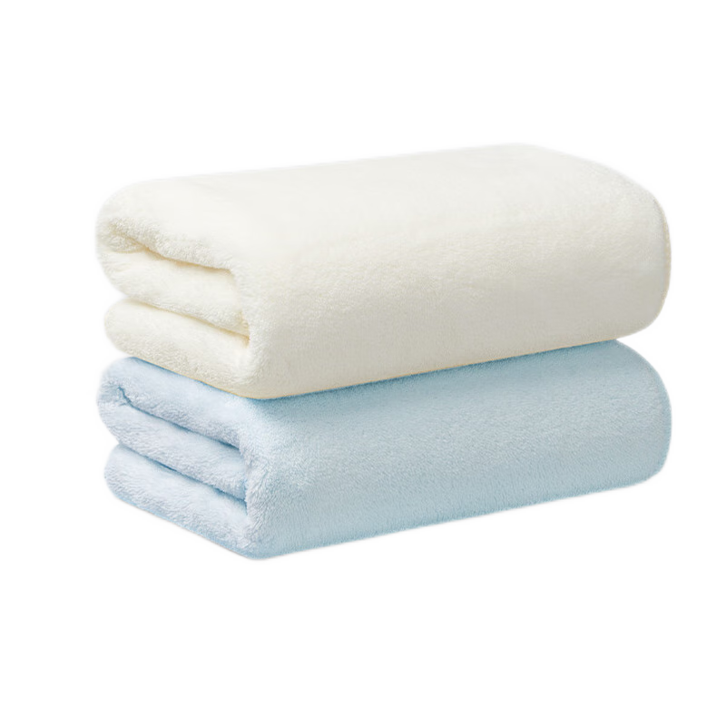GGT Japanese Men's Towel, Face Washing Household Absorbent Face Towel, Women's Bath Hand Towel, Lint-Free, Cream White + Plain Color