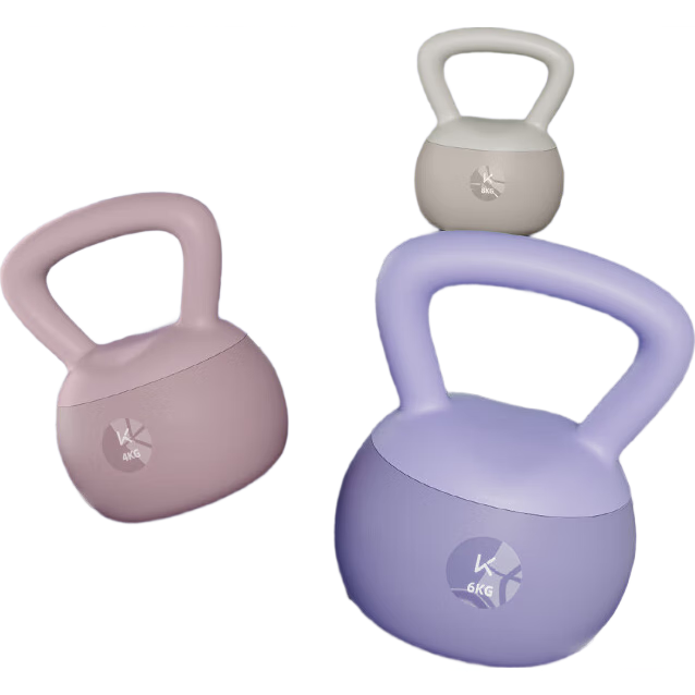 Keep Rubber Kettlebell for Men And Women, Home Fitness Dumbbell for Arm Exercises And Glute Workouts, JINGDONG Exclusive Course Model, Deep Purple/6KG