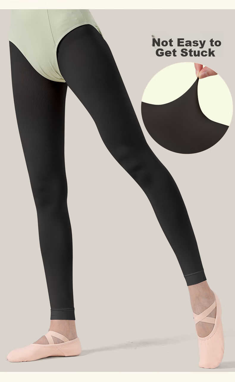 Zhiyouban Adult Dance Tights for Women, Nine-Point Pants, Ballet Modern Dance Thigh-High Stockings, Chinese Dance Black Tight-Fitting Practice Pants 11