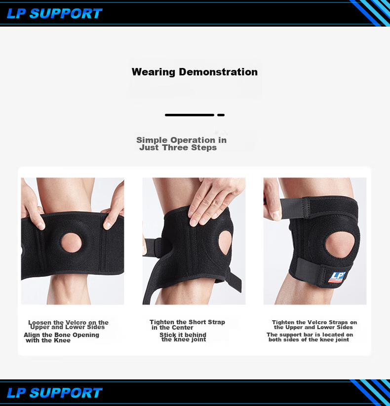 LP 782 Sports Knee Brace Meniscus Running Patella for Men And Women, Cycling Badminton Basketball Football Jump Rope Hiking Protective Gear 13