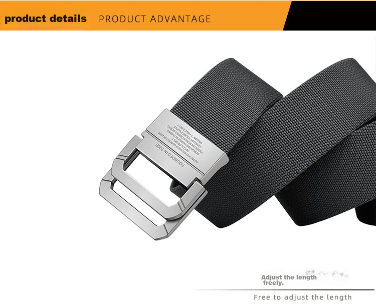 HALFEEL Men's Canvas Double-Ring Buckle Belt, Elastic Waistband for Outdoor Activities, Suitable for Young Men And Students, Military Training Pants Belt, Gift Idea 7
