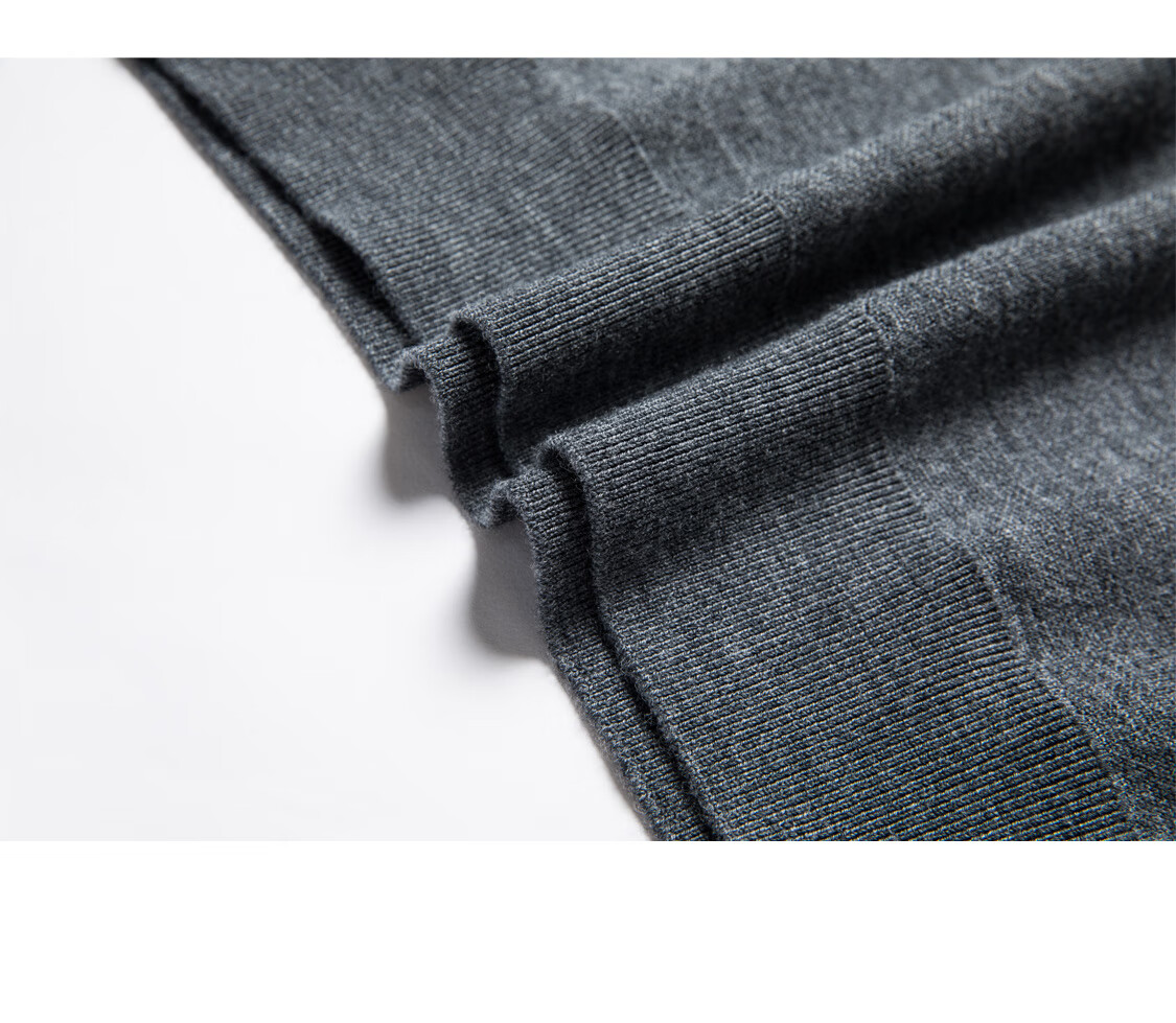 Hengyuanxiang Men's Wool Sweater Autumn Winter Thickened V-Neck Machine Washable Fine Spun Knitwear Medium Gray 175 18