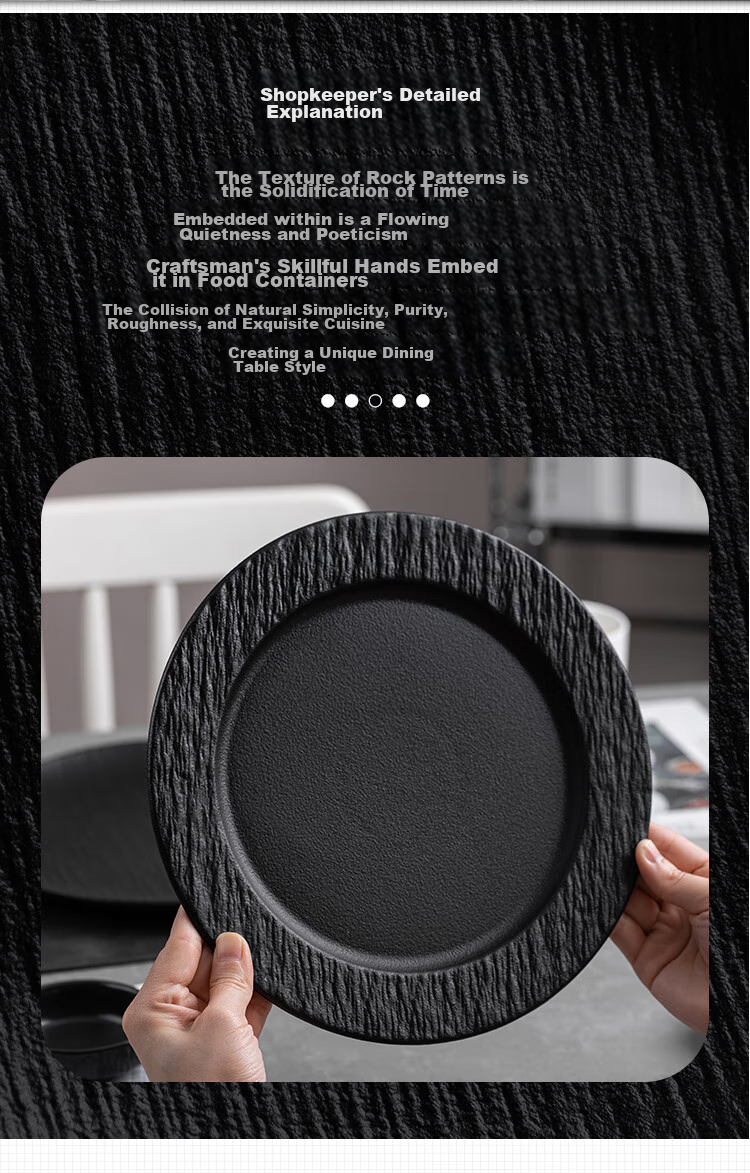 Banwushenghuo Steak Plate, Western Dinner Plate, Ceramic Plate, Home Luxury High-End Feel, Western Tableware, Pasta Plate, Steak-Specific Plate 3
