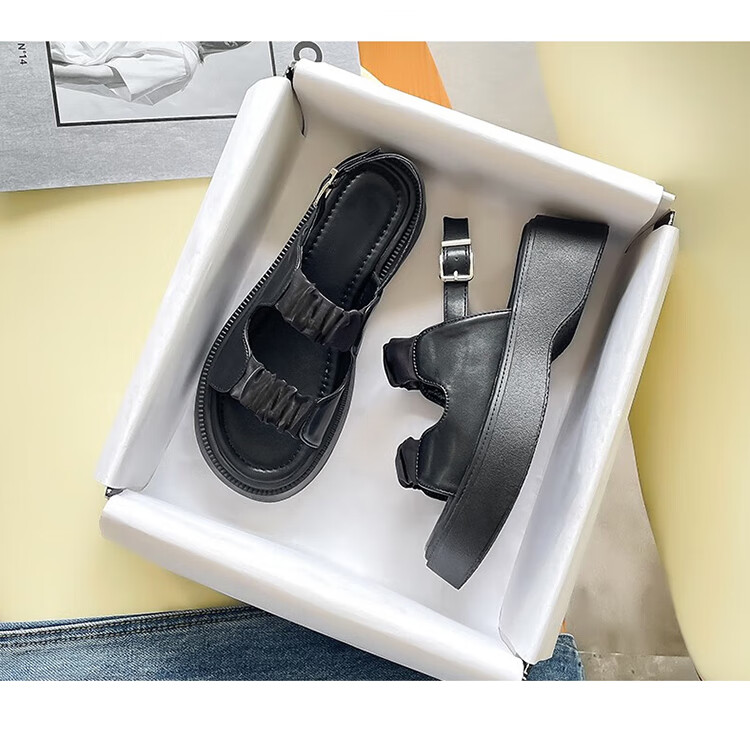 ZHR Roman Sandals for Women, Summer Height-Increasing Slippers, Outdoor Wear, Single-Strap Women's Shoes, 2026 New Style JF10T, Beige, Size 36 29