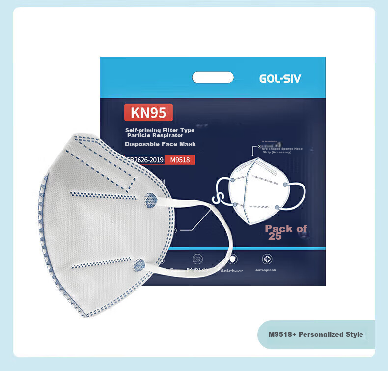 SHENGLI KN95 Face Mask, Industrial Dust-Proof Mask, Individually Wrapped, Anti-Smog, Dust-Proof, Dust-Resistant, Anti-Gray, Head-Mounted with Valve, M9502V, Pack of 20 8