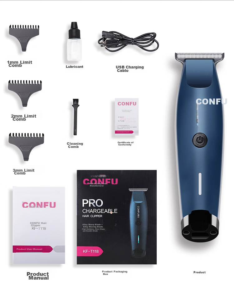 CONFU Hair Clipper, Electric Shaver, Professional Hair Trimmer, Salon And Home Use Scissors, KF-T118 Graduation Gift 12