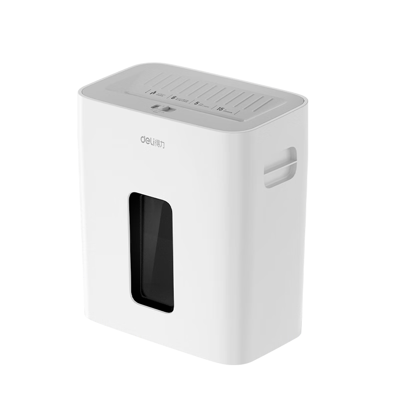 Deli Paper Shredder, Level 4 Security, Single Pass, 6 Sheets, 5 Minutes Continuous Shredding, for Office And Home Use, Document Shredder, Low Noise, Quiet Operation, Shreds Cards And Staples, 18L Capacity, GA230