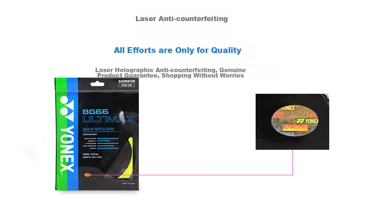 YONEX Badminton String, High Elasticity Type, for Competition Training, Precise Control, Sound-Efficient, BG66UM-004, Yellow 5