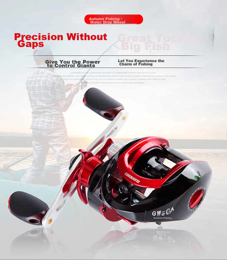 GW Fishing Triple Autumn Water Drop Reel, Double Line Cup, Left-Handed Magnetic Brake Water Drop Reel, 9-Axis Lure Fishing Reel, Anti-Explosion Line Fishing Reel, Lure Fishing Tackle Accessories, Fishing Supplies 1