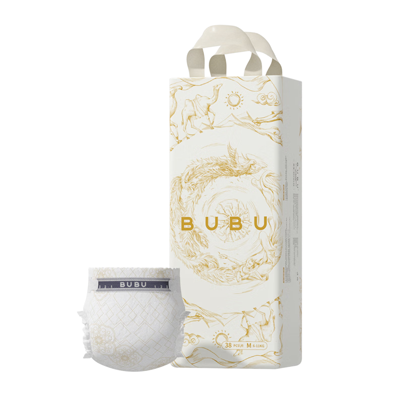 BUBU Silk Road Diapers M Size 38 Pieces (4.5-8.5G), Silk Extract Ultra-Thin Dry Breathable