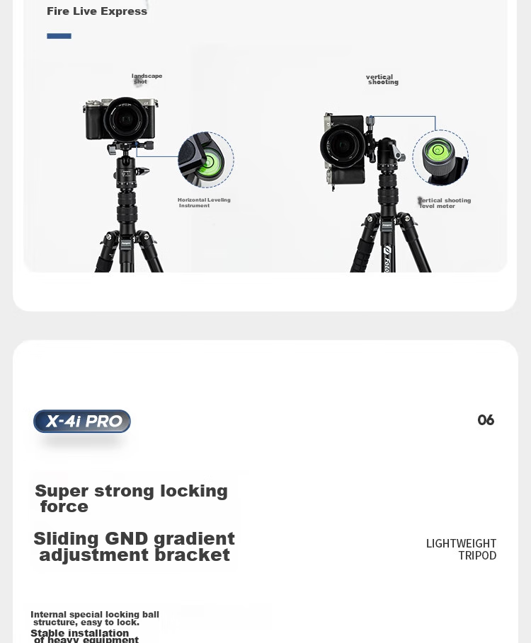 Fotopro E4I PRO+42QP & Joy Co-Branded Edition, Detachable Gimbal, Adjustable Monopod, Easy-Folding Panoramic Shooting Tripod for Mirrorless And Digital Cameras, Includes Phone Clamp 11