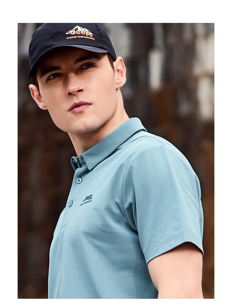 Jeep Quick-Dry Polo Shirt for Men, UPF40+ Sun Protection Short-Sleeve T-Shirt, Men's Outdoor Collared Quick-Dry Shirt, 9905 Navy Blue, 4XL 17