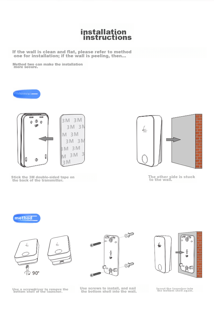 Linptech Wireless Doorbell G4L, Self-Powered Remote Reminder Home Call Button, Supports HUAWEI HiLink, One-To 15